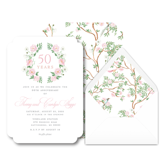 Heirloom Bloom Anniversary Invite