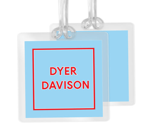 Blue and Red Bag Tag