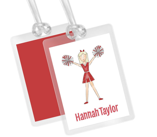 Red Cheerleader Bag Tag