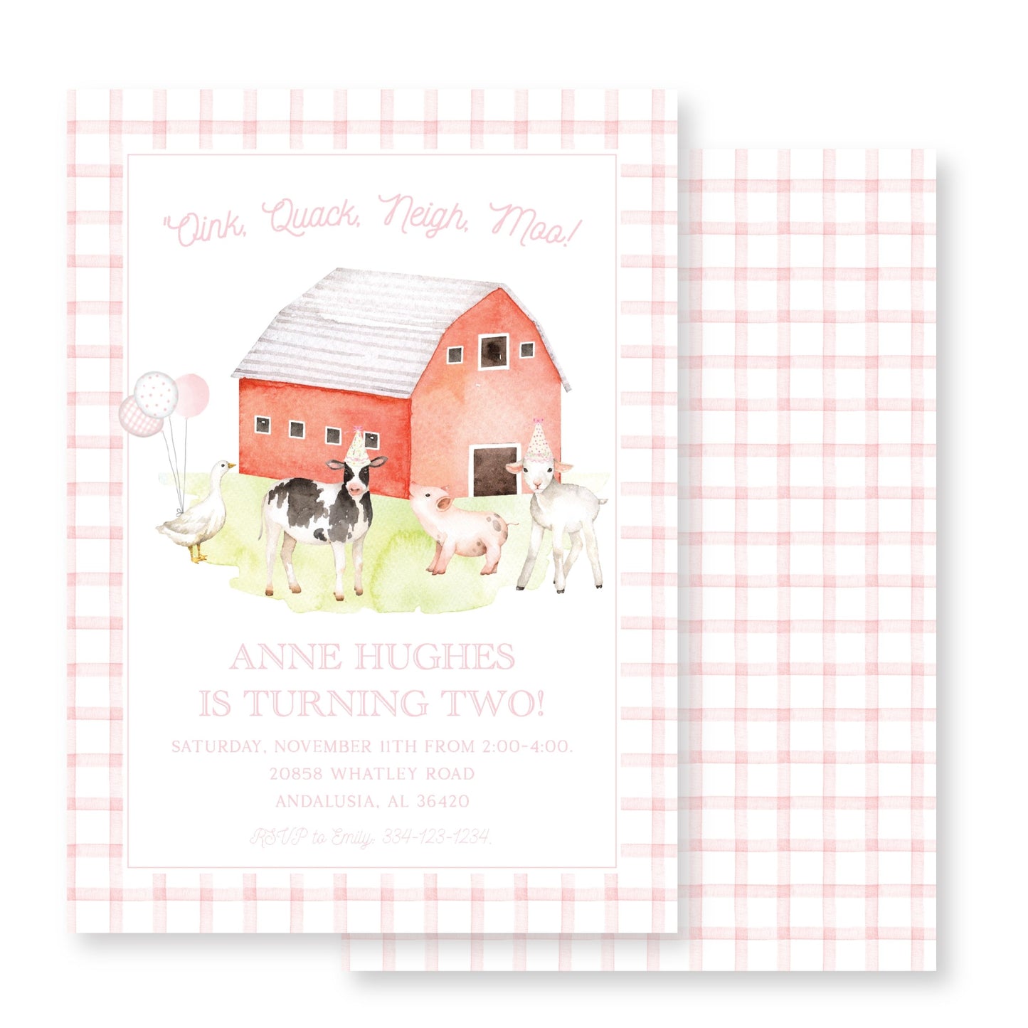 Pink Farm Invitation