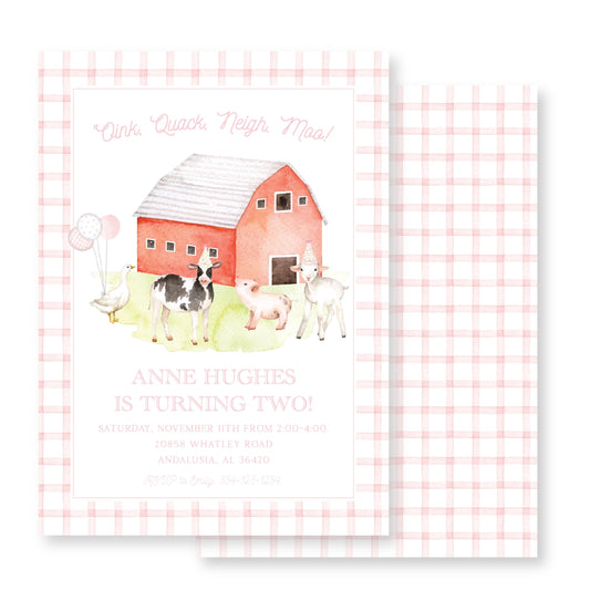 Pink Farm Invitation
