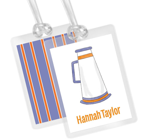 Cheer Orange and Blue Bag Tag