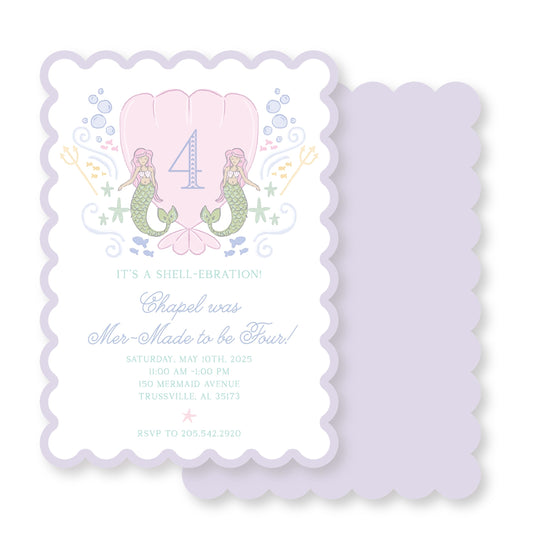 Mermaid Invite -purple