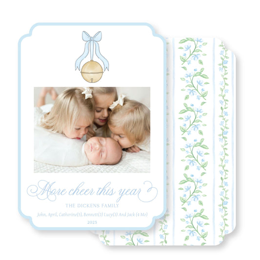 Jingle Bell Joy Christmas Card-Blue Christmas Card Photo