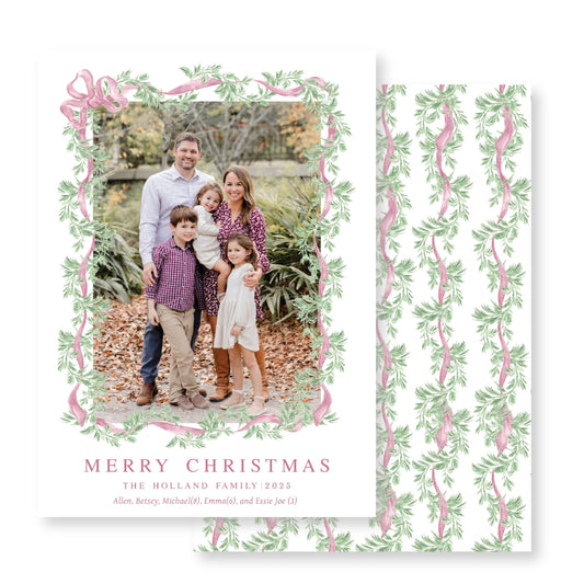 Wineberry Garland Christmas Card Photo