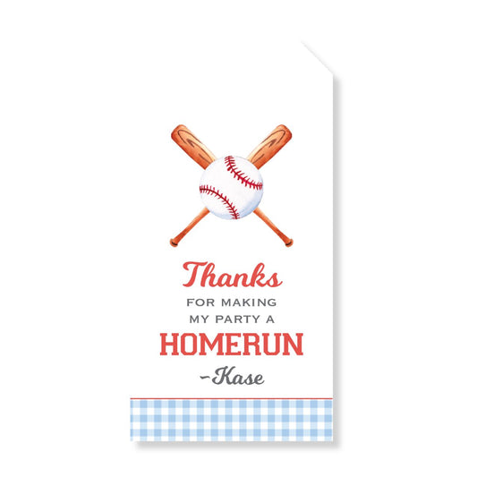 Baseball Party Favor Tag