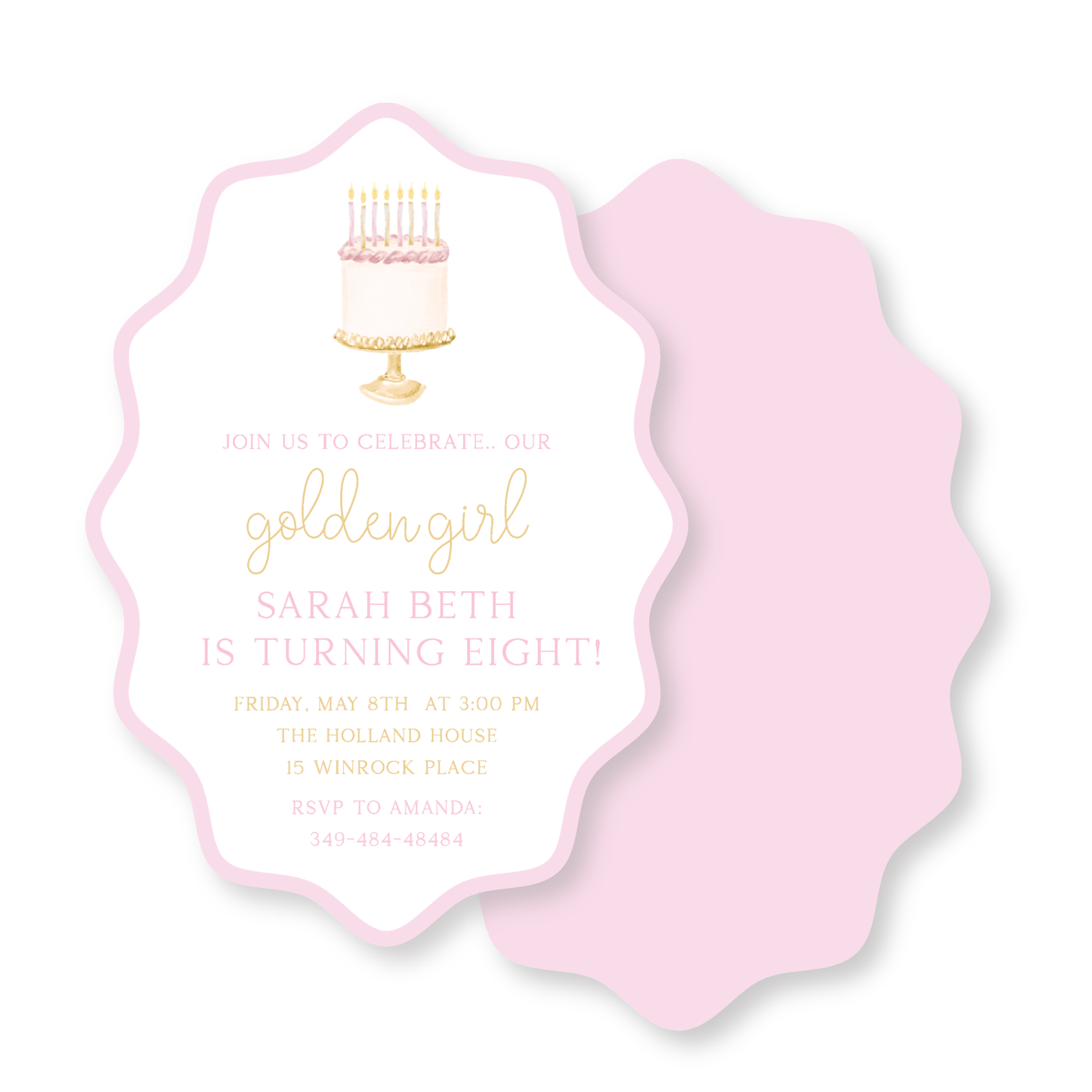 Golden Birthday Invitation