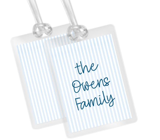 Blu Striped Bag Tag