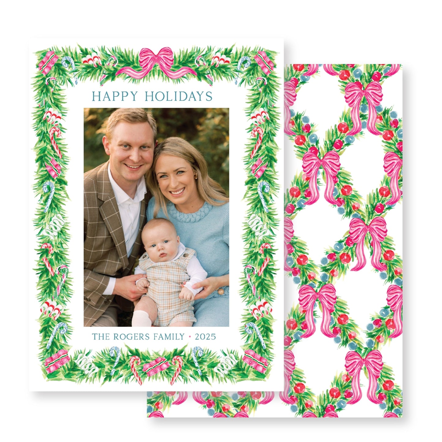 Candy Christmas Garland Christmas Card Photo