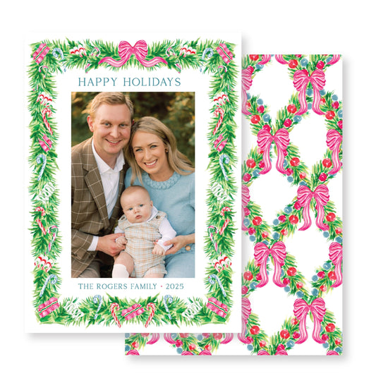 Candy Christmas Garland Christmas Card Photo