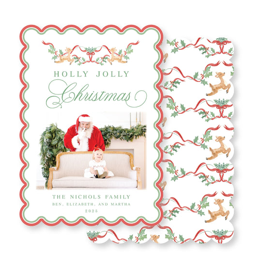 Holly Jolly Christmas- Scalloped