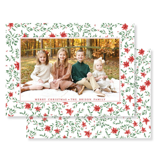 Yuletide Chintz Christmas Card Photo (horizontal)