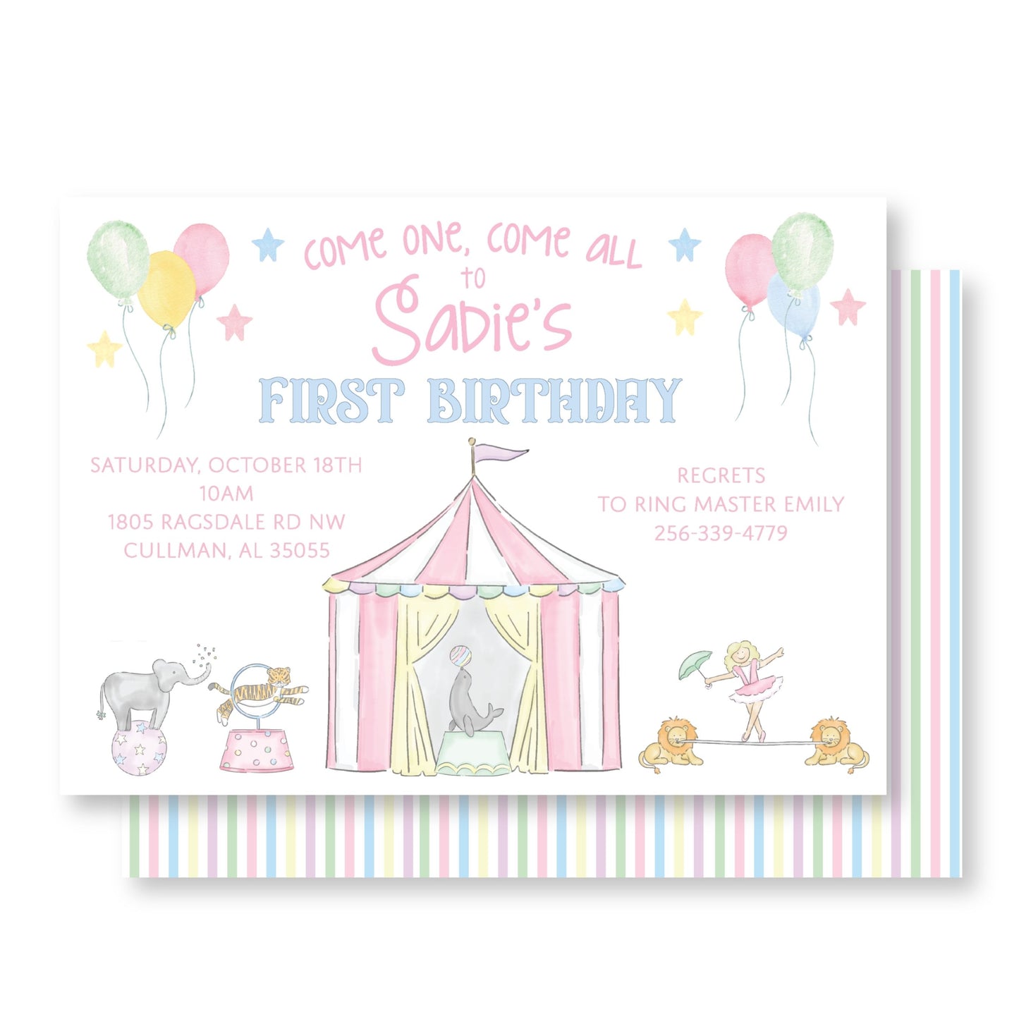 Pastel Circus Invitation