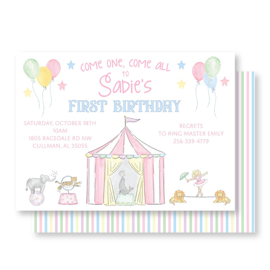 Pastel Circus Invitation