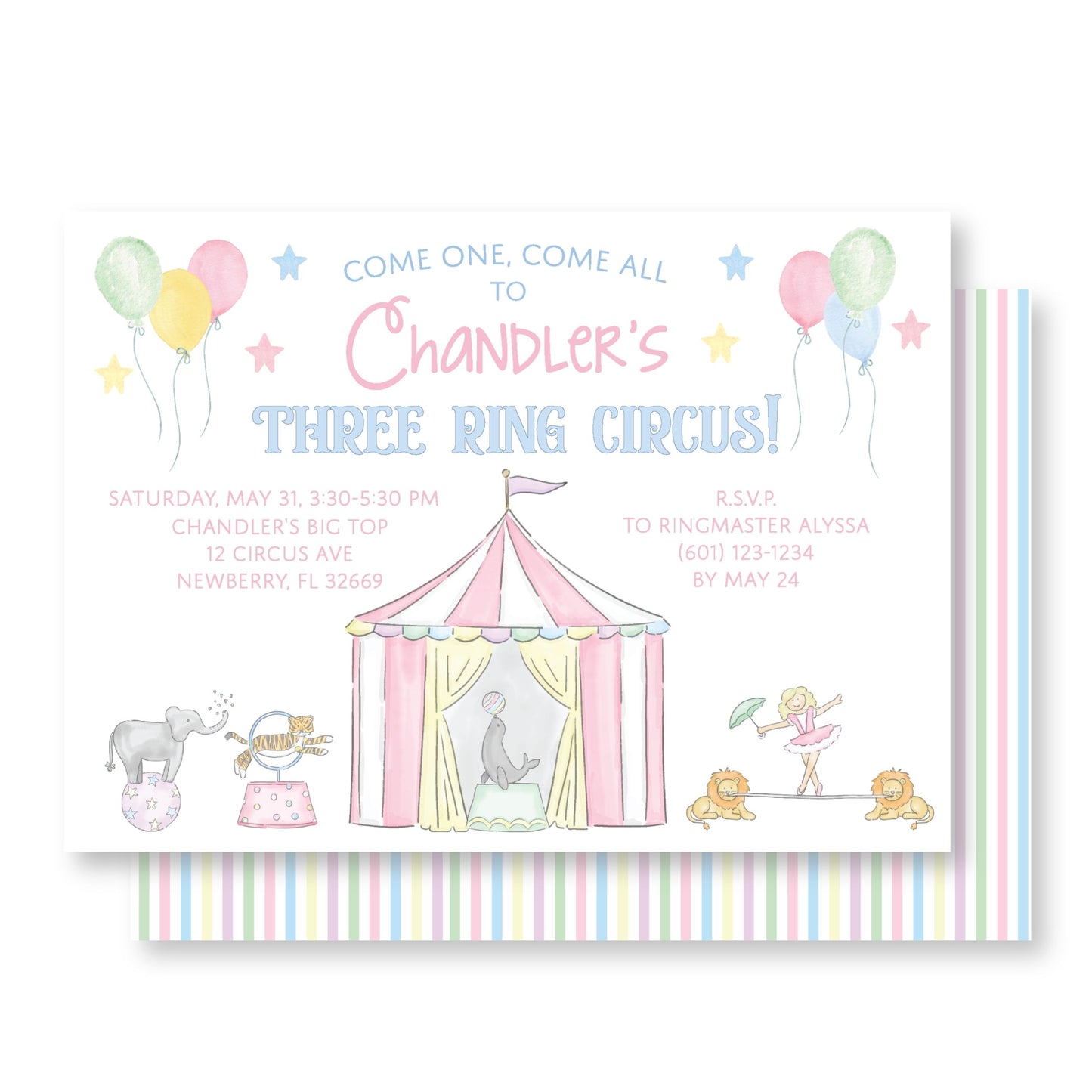 Pastel Circus Invitation