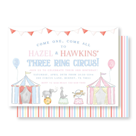 Three Ring Circus Invitation