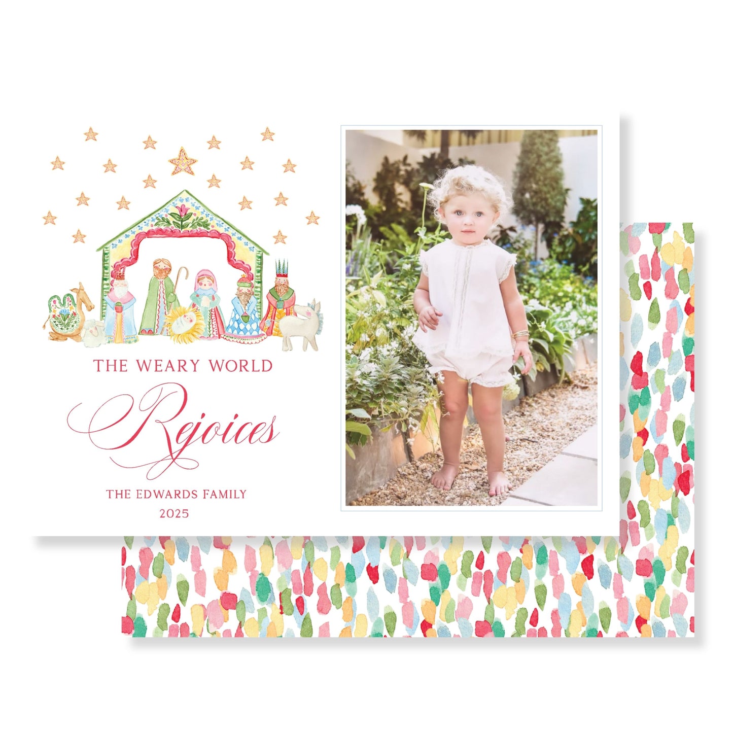 Radiant Nativity Christmas Card Photo (Horizontal)
