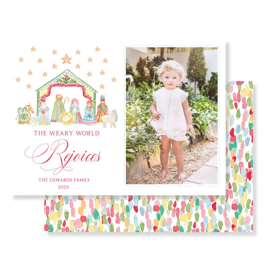 Radiant Nativity Christmas Card Photo (Horizontal)