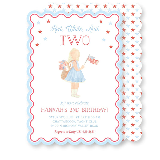 Red, White, and Two Invite Girl
