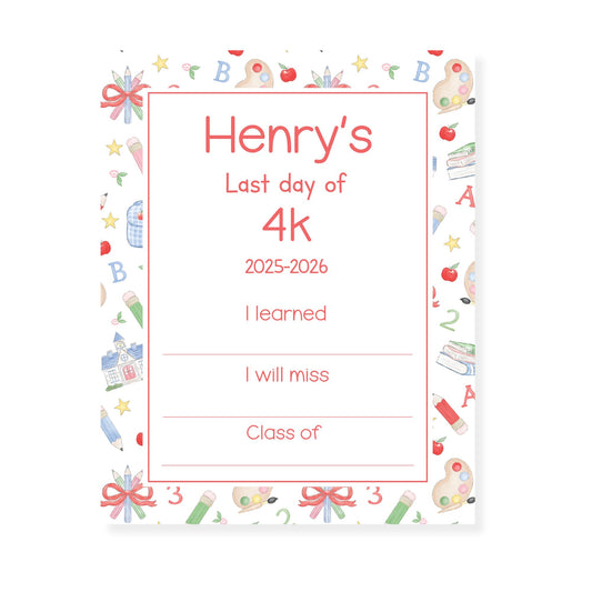 Fill in Blank School Pattern Sign