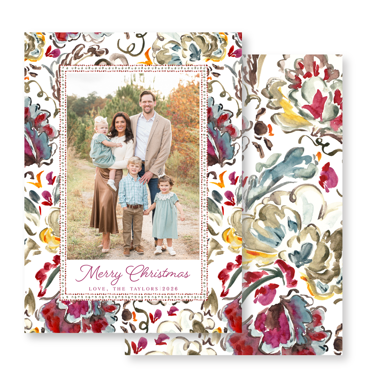 Moody Floral Christmas Card