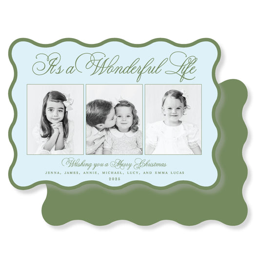 Wavy Wonderful Life Christmas Card Photo (horizontal)