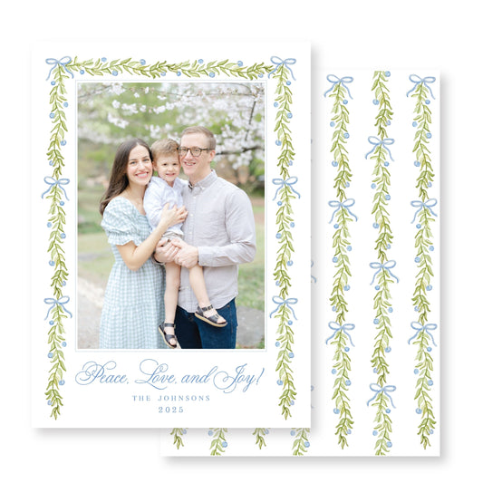 Classic Blue & Holly Card