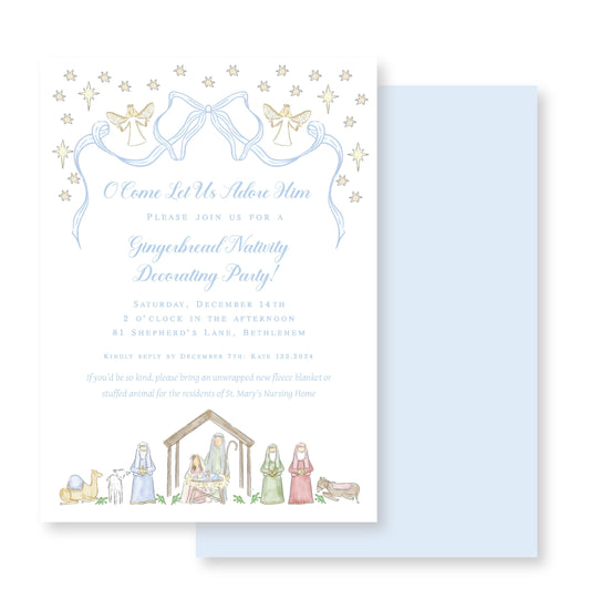Nativity Gingerbread Invitation