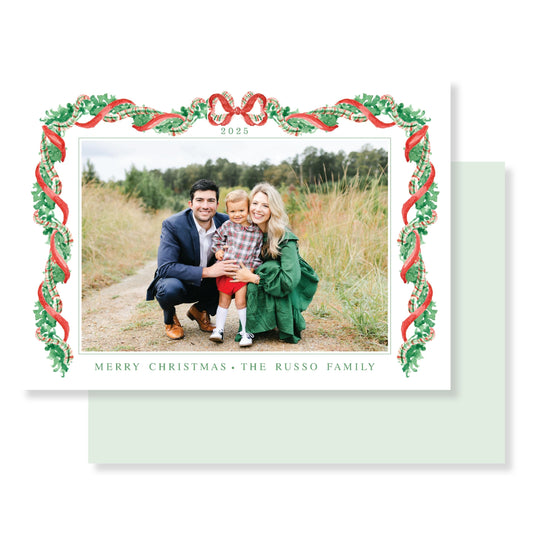 Colors of Christmas Horizontal Christmas Card Photo