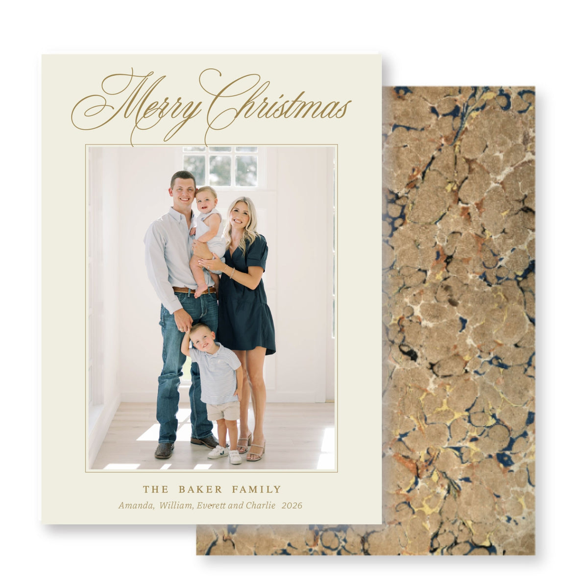 Elegant Marble Christmas Card