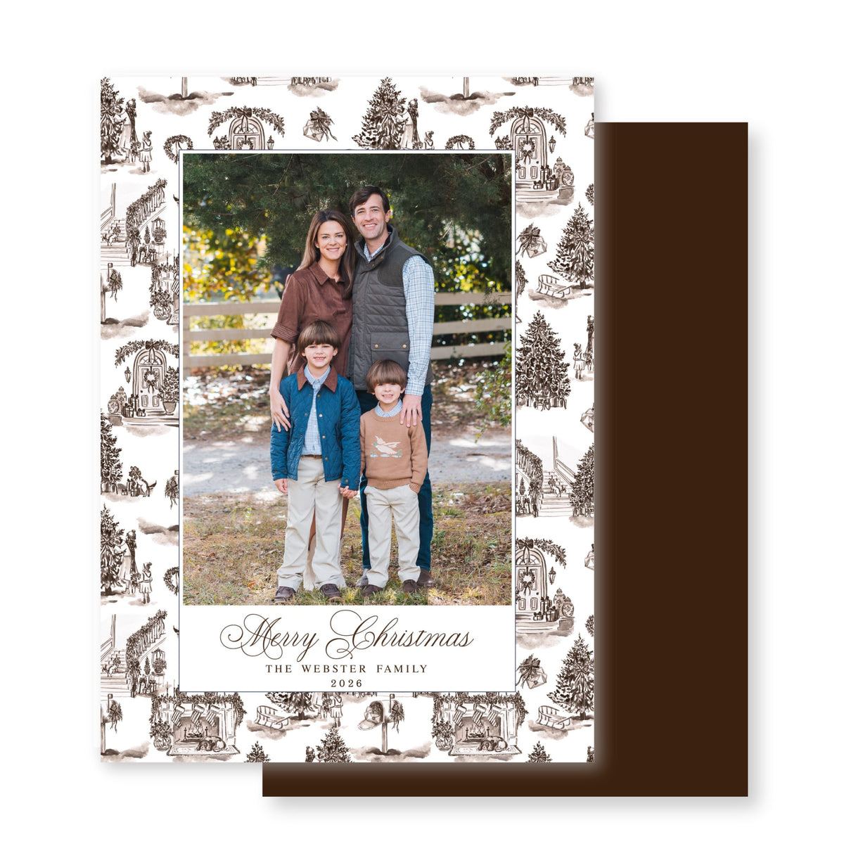 Walnut Christmas Toile