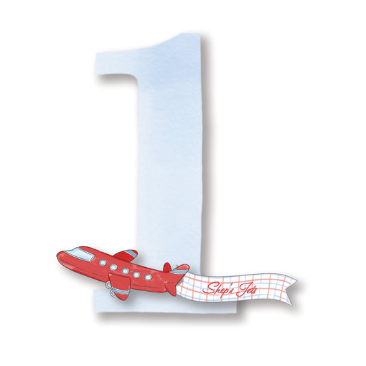Airplane Number Cake Topper