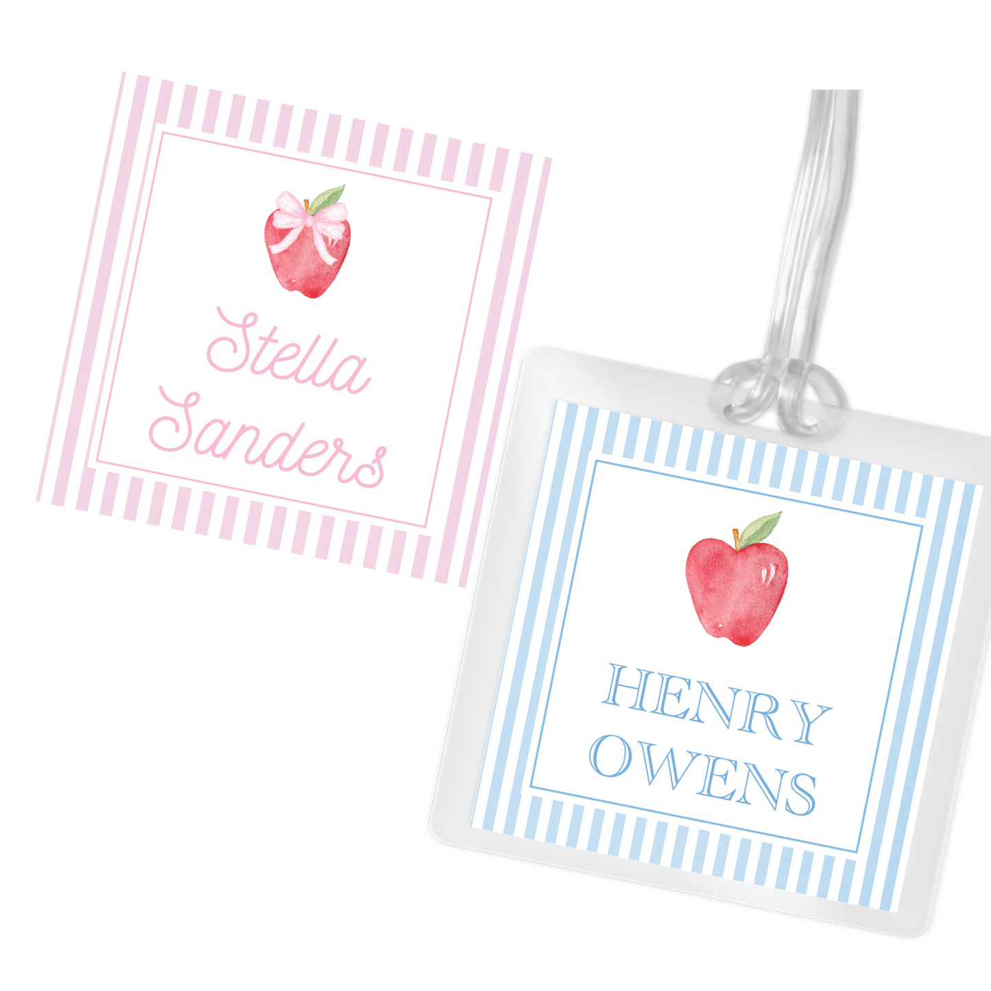 Apple Striped Bag Tag