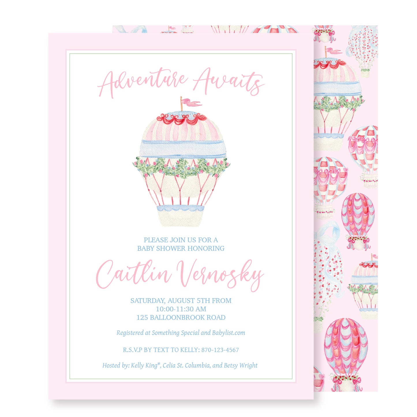 Adventure Awaits Pink Invitation