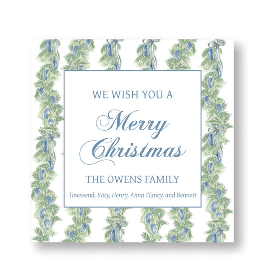 Blue Christmas Garland Tag