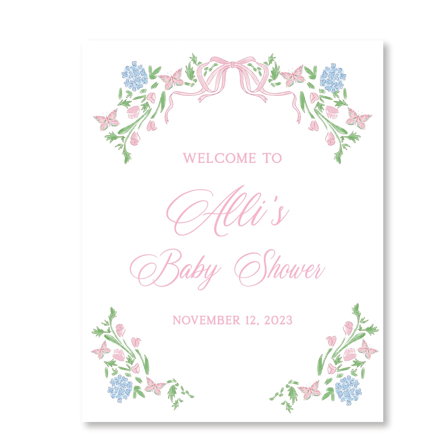 Butterfly Baby Shower Sign