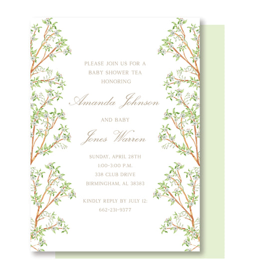 Dogwood Floral Baby Shower Invite