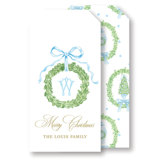 Grand Millennial Bow Wreath Tag