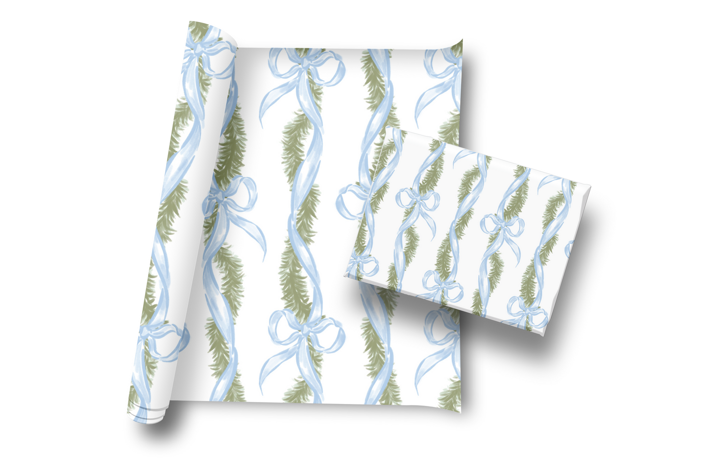 Blue Greenery Wrapping Paper