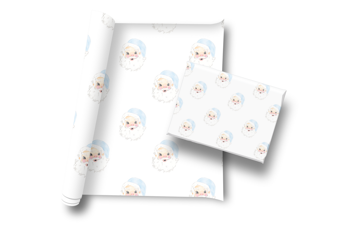 Blue Santa Wrapping Paper