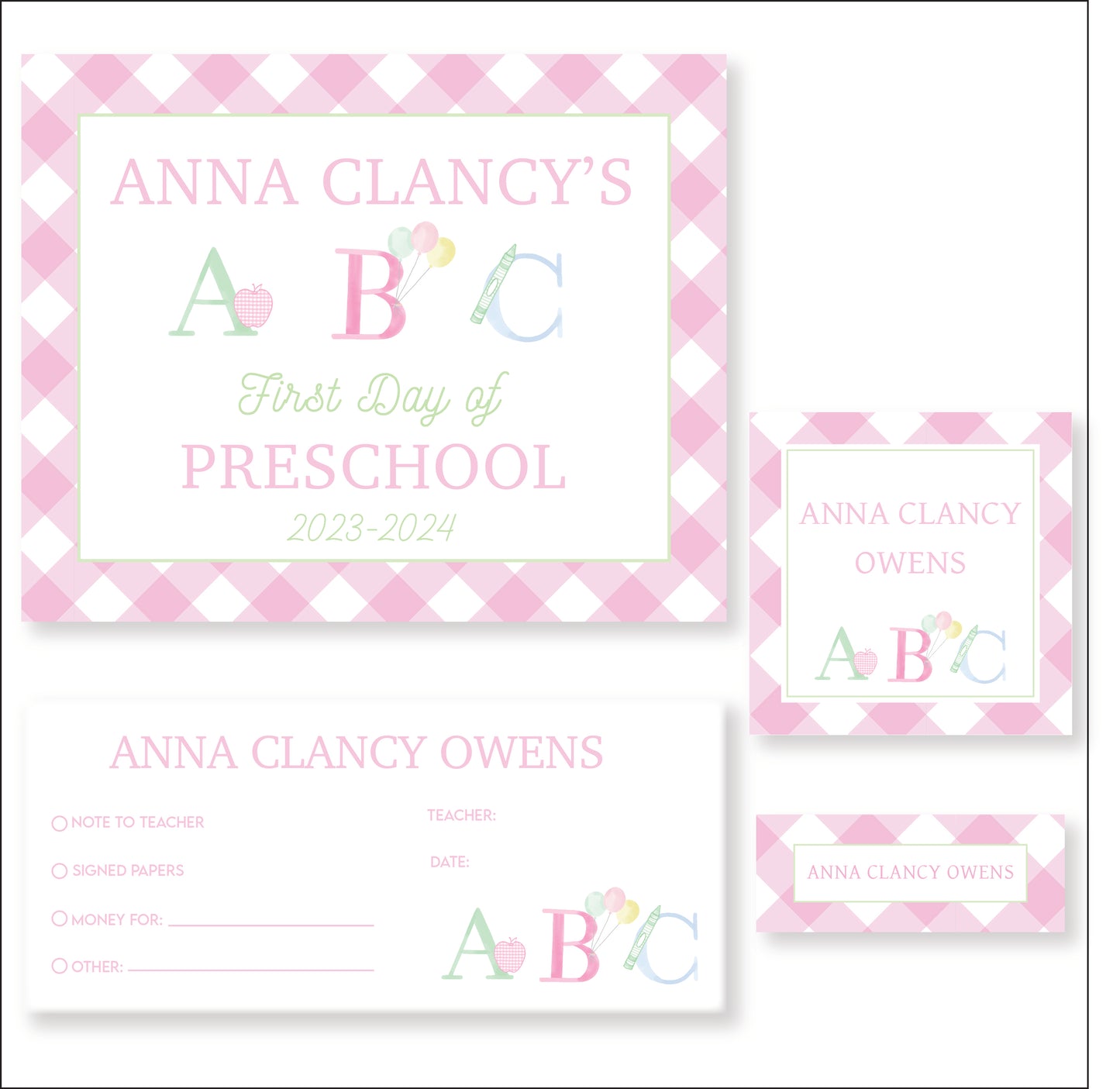 Ready for School Bundle- Pink ABC