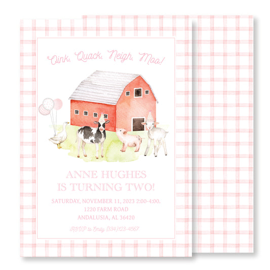 Pink Farm Invitation