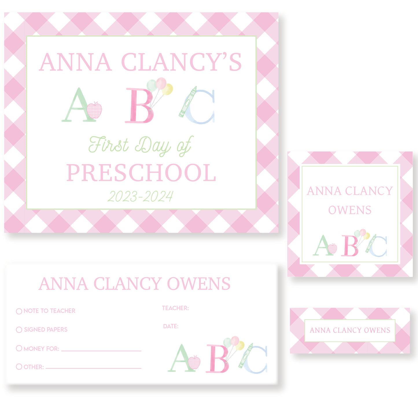 Ready for School Bundle- Pink ABC