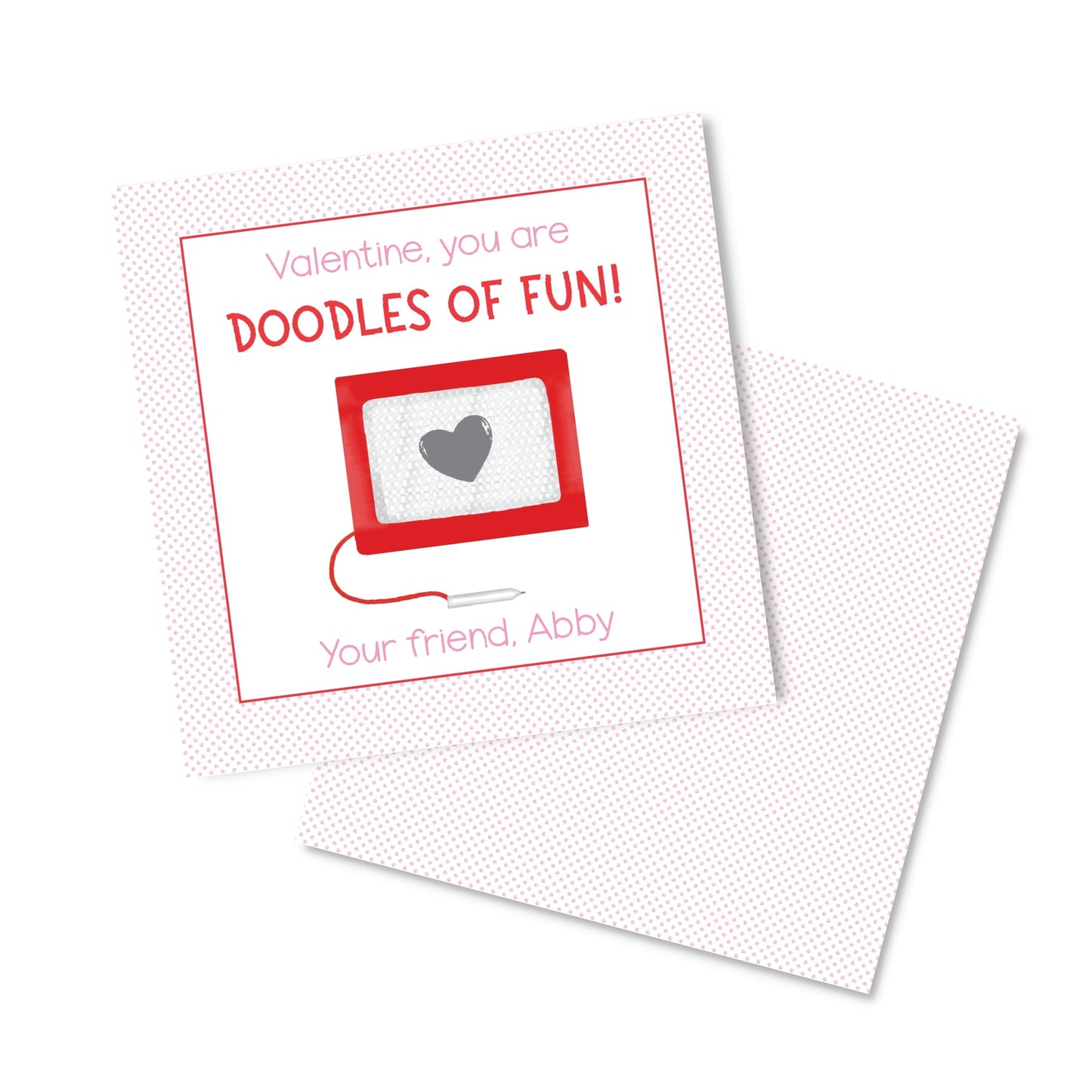 Valentine Doodles Tag- Pink