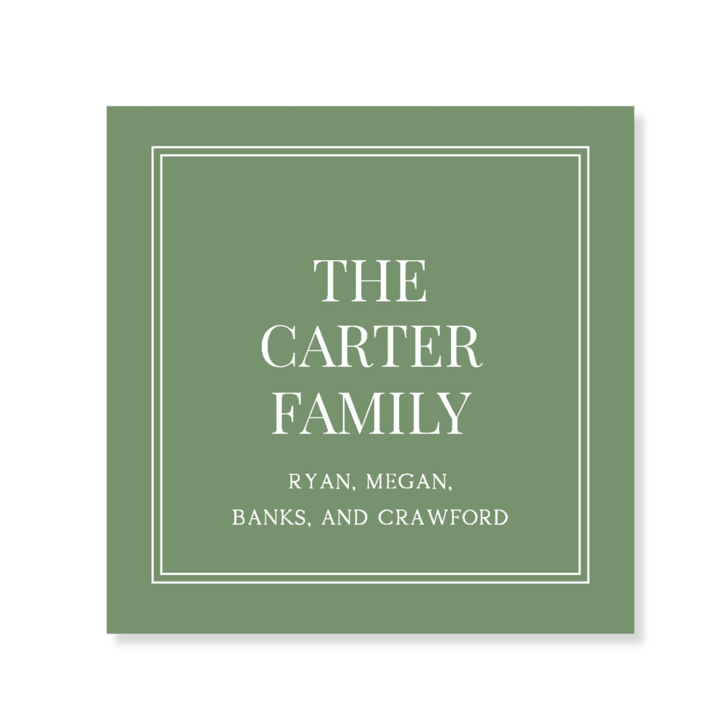 Family Enclosure Card (double lined)