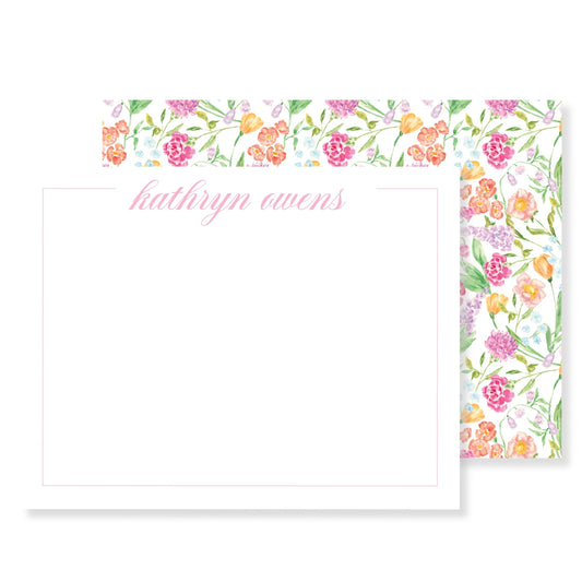 Tangerine and Rose Garden Stationery
