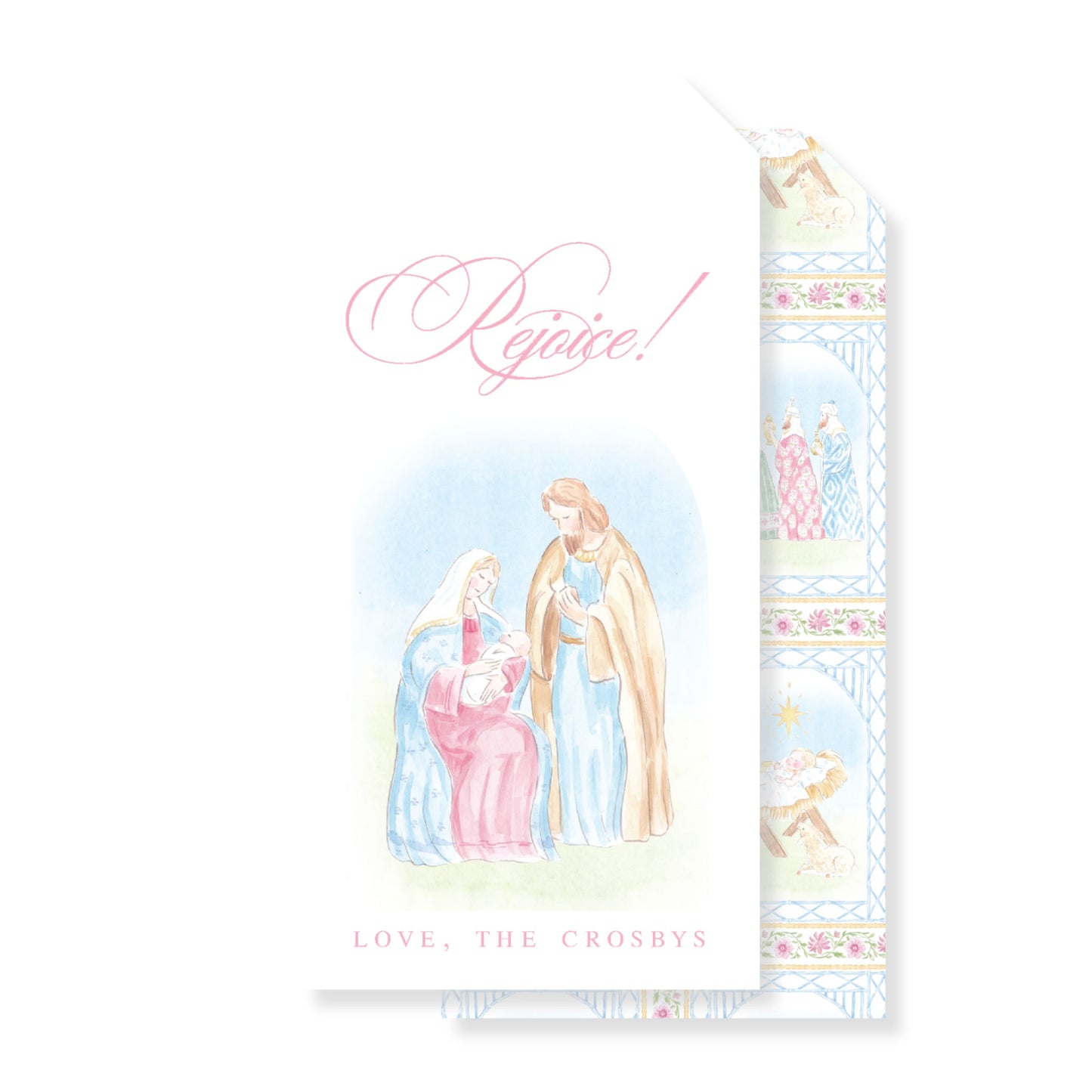 Pastel Nativity tag