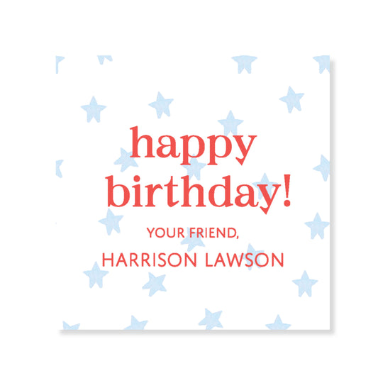 Blue Star Happy Birthday Card