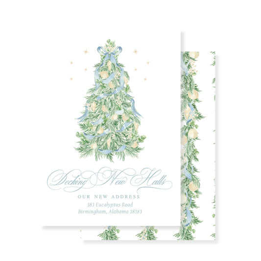 New Address Christmas Card Enclosures- Eucalyptus