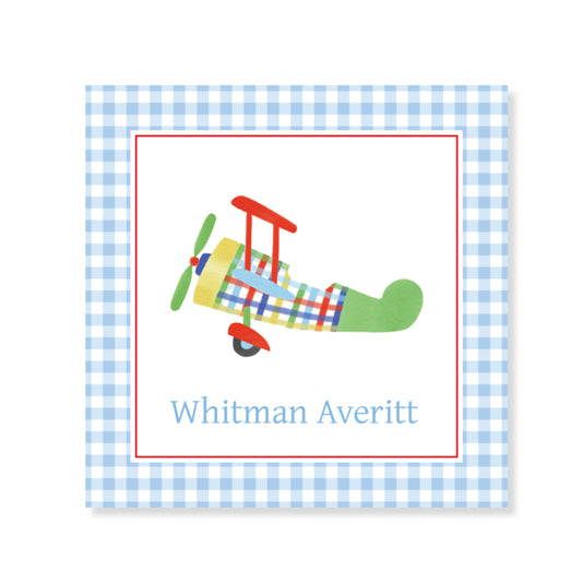 Gingham Airplane Calling Card